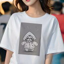 シーズー Tシャツ レディース 犬ファン 半袖 春夏 犬柄 プリント カジュアル かわいい 人間用 個性派 ここだけのデザイン 面白 レインコート シーズー 雨