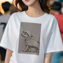 ヨークシャーテリア Tシャツ レディース 犬ファン 半袖 春夏 犬柄 プリント カジュアル かわいい 人間用 個性派 ここだけのデザイン 面白 レインコート ヨ...