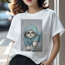 シーズー Tシャツ レディース 犬ファン 半袖 春夏 犬柄 プリント カジュアル かわいい 人間用 個性派 ここだけのデザイン 面白 雨 シーズー レインコート