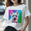 ウエストハイランドホワイトテリア Tシャツ レディース 犬ファン 半袖 春夏 犬柄 プリント カジュアル かわいい 人間用 個性派 ここだけのデザイン 面白 ウ...