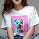 ミニチュアシュナウザー Tシャツ レディース 犬ファン 半袖 春夏 犬柄 プリント カジュアル かわいい 人間用 個性派 ここだけのデザイン 面白 ミニチュアシ...