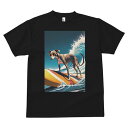 イタリアングレーハウンド Tシャツ メンズ キッズ 犬ファン 半袖 春夏 犬柄 プリント カジュアル かわいい 人間用 個性派 ここだけのデザイン 面白 サーフィン イタリアングレーハウンド 波 海 夏