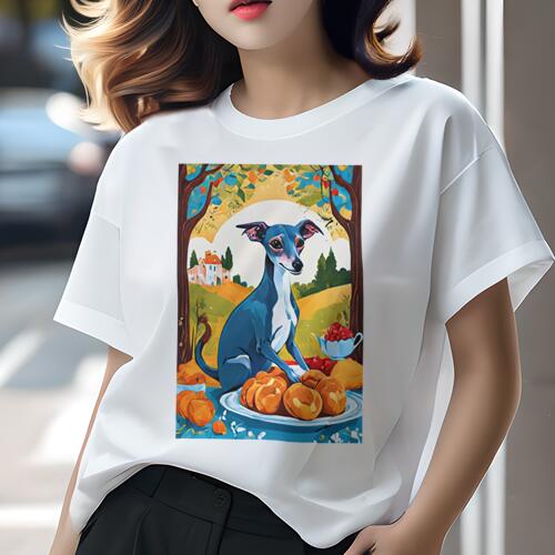 イタリアングレーハウンド Tシャツ レディース 犬ファン 半袖 春夏 犬柄 プリント カジュアル かわいい..