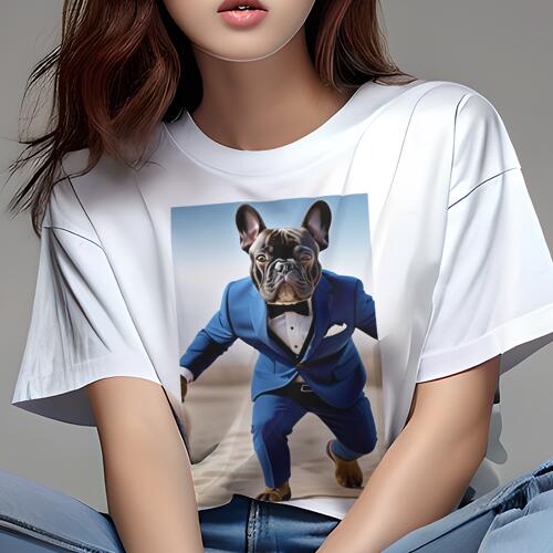 フレンチブルドッグ Tシャツ レディース 犬ファン 半袖 春夏 犬柄 プリント カジュアル かわいい 人間..