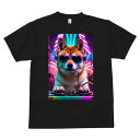 柴犬 Tシャツ メンズ キッズ 犬ファン 半袖 春夏 犬柄 プリント カジュアル かわいい 人間用 個性派 ここだけのデザイン 面白 DJ 柴犬 ヘッドホン サングラス ネオン