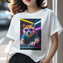 柴犬 Tシャツ レディース 犬ファン 半袖 春夏 犬柄 プリント カジュアル かわいい 人間用 個性派 ここだけのデザイン 面白 サングラス 柴犬 DJ 音楽 ...