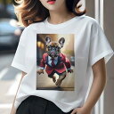 フレンチブルドッグ Tシャツ レディース 犬ファン 半袖 春夏 犬柄 プリント カジュアル かわいい 人間用 個性派 ここだけのデザイン 面白 スーツ フレンチ...