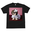 シーズー Tシャツ メンズ キッズ 犬ファン 半袖 春夏 犬柄 プリント カジュアル かわいい 人間用 個性派 ここだけのデザイン 面白 リボン シーズー ワンピース