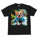 コーギー Tシャツ メンズ キッズ 犬ファン 半袖 春夏 犬柄 プリント カジュアル かわいい 人間用 個性派 ここだけのデザイン 面白 雨 コーギー レインコ...