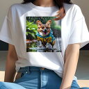 コーギー Tシャツ レディース 犬ファン 半袖 春夏 犬柄 プリント カジュアル かわいい 人間用 個性派 ここだけのデザイン 面白 雨 コーギー レインコート...