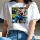 コーギー Tシャツ レディース 犬ファン 半袖 春夏 犬柄 プリント カジュアル かわいい 人間用 個性派 ここだけのデザイン 面白 雨 コーギー レインコート