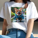 コーギー Tシャツ レディース 犬ファン 半袖 春夏 犬柄 プリント カジュアル かわいい 人間用 個性派 ここだけのデザイン 面白 雨 コーギー レインコート...