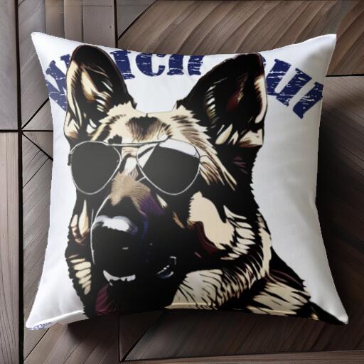 サングラス ジャーマンシェパードドッグ クッションカバー 45×45cm アニマル柄 おしゃれ 可愛い クッション本体付き 正方形 犬ファン