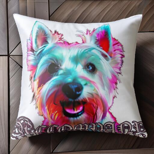 ペット ヨークシャーテリア かわいい カラフル アート クッションカバー 45×45cm アニマル柄 おしゃれ ..