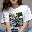 コーギー Tシャツ レディース 犬ファン 半袖 春夏 犬柄 プリント カジュアル かわいい 人間用 個性派 ここだけのデザイン 面白 雨 コーギー レインコート...