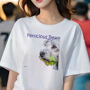 ウェストハイランドホワイトテリア Tシャツ レディース 犬ファン 半袖 春夏 犬柄 プリント カジュアル かわいい 人間用 個性派 ここだけのデザイン 面白 ウ...