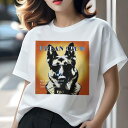 ジャーマンシェパード Tシャツ レディース 犬ファン 半袖 春夏 犬柄 プリント カジュアル かわいい 人間用 個性派 ここだけのデザイン 面白 サングラス ジ...