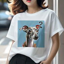 イタリアングレーハウンド Tシャツ レディース 犬ファン 半袖 春夏 犬柄 プリント カジュアル かわいい 人間用 個性派 ここだけのデザイン 面白 イタリアングレーハウンド
