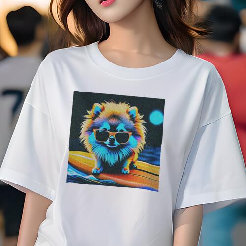 ポメラニアン Tシャツ レディース 犬ファン 半袖 春夏 犬柄 プリント カジュアル かわいい 人間用 個性..