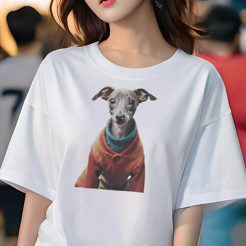 イタリアングレーハウンド Tシャツ レディース 犬ファン 半袖 春夏 犬柄 プリント カジュアル かわいい..