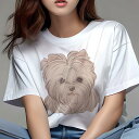 ヨークシャーテリア Tシャツ レディース 犬ファン 半袖 春夏 犬柄 プリント カジュアル かわいい 人間用 個性派 ここだけのデザイン 面白 ヨークシャーテリ...