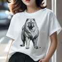 チャウチャウ Tシャツ レディース 犬ファン 半袖 春夏 犬柄 プリント カジュアル かわいい 人間用 個性派 ここだけのデザイン 面白 チャウチャウ