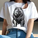 チャウチャウ Tシャツ レディース 犬ファン 半袖 春夏 犬柄 プリント カジュアル かわいい 人間用 個性派 ここだけのデザイン 面白 チャウチャウ