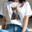柴犬 Tシャツ レディース 犬ファン 半袖 春夏 犬柄 プリント カジュアル かわいい 人間用 個性派 ここだけのデザイン 面白 サングラス 柴犬 コート
