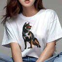 柴犬 Tシャツ レディース 犬ファン 半袖 春夏 犬柄 プリント カジュアル かわいい 人間用 個性派 ここだけのデザイン 面白 サングラス 柴犬