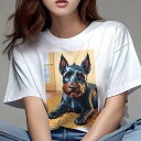 シュナウザー Tシャツ レディース 犬ファン 半袖 春夏 犬柄 プリント カジュアル かわいい 人間用 個性派 ここだけのデザイン 面白 室内 シュナウザー カ...