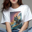スコティッシュテリア Tシャツ レディース 犬ファン 半袖 春夏 犬柄 プリント カジュアル かわいい 人間用 個性派 ここだけのデザイン 面白 サーフィン ス...