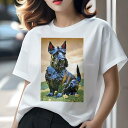 スコティッシュテリア Tシャツ レディース 犬ファン 半袖 春夏 犬柄 プリント カジュアル かわいい 人間用 個性派 ここだけのデザイン 面白 背景 スコティ...