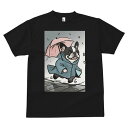 フレンチブルドッグ Tシャツ メンズ キッズ 犬ファン 半袖 春夏 犬柄 プリント カジュアル かわいい 人間用 個性派 ここだけのデザイン 面白 傘 フレンチ...