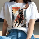 ジャーマンシェパード Tシャツ レディース 犬ファン 半袖 春夏 犬柄 プリント カジュアル かわいい 人間用 個性派 ここだけのデザイン 面白 コート ジャー...