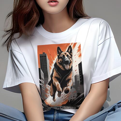 ジャーマンシェパード Tシャツ レディース 犬ファン 半袖 春夏 犬柄 プリント カジュアル かわいい 人..