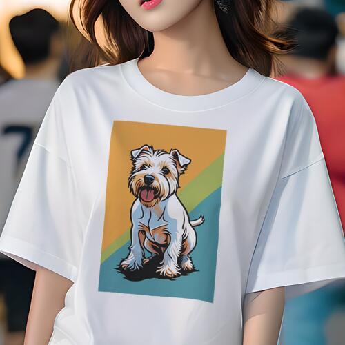 ノーフォークテリア Tシャツ レディース 犬ファン 半袖 春夏 犬柄 プリント カジュアル かわいい 人間..
