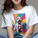 ジャックラッセルテリア Tシャツ レディース 犬ファン 半袖 春夏 犬柄 プリント カジュアル かわいい 人間用 個性派 ここだけのデザイン 面白 ジャックラッセルテリア