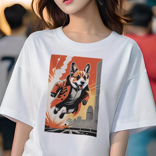 コーギー Tシャツ レディース 犬ファン 半袖 春夏 犬柄 プリント カジュアル かわいい 人間用 個性派 ..