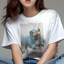 フレンチブルドッグ Tシャツ レディース 犬ファン 半袖 春夏 犬柄 プリント カジュアル かわいい 人間用 個性派 ここだけのデザイン 面白 レインコート フ...