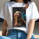 トイプードル Tシャツ レディース 犬ファン 半袖 春夏 犬柄 プリント カジュアル かわいい 人間用 個性派 ここだけのデザイン 面白 花火 トイプードル 爆発 祝賀 お祝い