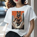 ジャーマンシェパードドッグ Tシャツ レディース 犬ファン 半袖 春夏 犬柄 プリント カジュアル かわいい 人間用 個性派 ここだけのデザイン 面白 コート ...