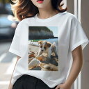 ジャックラッセルテリア Tシャツ レディース 犬ファン 半袖 春夏 犬柄 プリント カジュアル かわいい 人間用 個性派 ここだけのデザイン 面白 ビーチ ジャ...