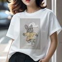 フレンチブルドッグ Tシャツ レディース 犬ファン 半袖 春夏 犬柄 プリント カジュアル かわいい 人間用 個性派 ここだけのデザイン 面白 雲 フレンチブル...