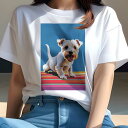 ウェストハイランドホワイトテリア Tシャツ レディース 犬ファン 半袖 春夏 犬柄 プリント カジュアル かわいい 人間用 個性派 ここだけのデザイン 面白 ス...