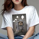 ヨークシャーテリア Tシャツ レディース 犬ファン 半袖 春夏 犬柄 プリント カジュアル かわいい 人間用 個性派 ここだけのデザイン 面白 レインコート ヨ...