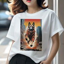ジャーマンシェパード Tシャツ レディース 犬ファン 半袖 春夏 犬柄 プリント カジュアル かわいい 人間用 個性派 ここだけのデザイン 面白 都市 ジャーマ...