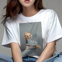 ヨークシャーテリア Tシャツ レディース 犬ファン 半袖 春夏 犬柄 プリント カジュアル かわいい 人間用 個性派 ここだけのデザイン 面白 レインコート ヨ...