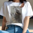 ヨークシャーテリア Tシャツ レディース 犬ファン 半袖 春夏 犬柄 プリント カジュアル かわいい 人間用 個性派 ここだけのデザイン 面白 レインコート ヨ...