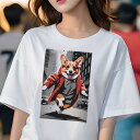 コーギー Tシャツ レディース 犬ファン 半袖 春夏 犬柄 プリント カジュアル かわいい 人間用 個性派 ここだけのデザイン 面白 街 コーギー 車 コート