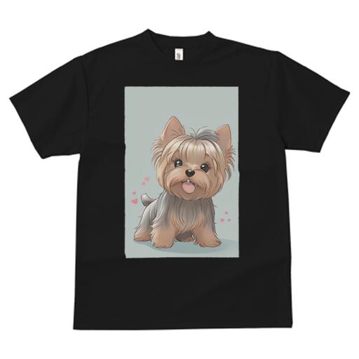 ヨークシャーテリア Tシャツ メンズ キッズ 犬ファン 半袖 春夏 犬柄 プリント カジュアル かわいい 人間用 個性派 ここだけのデザイン 面白 ハート ヨークシャーテリア